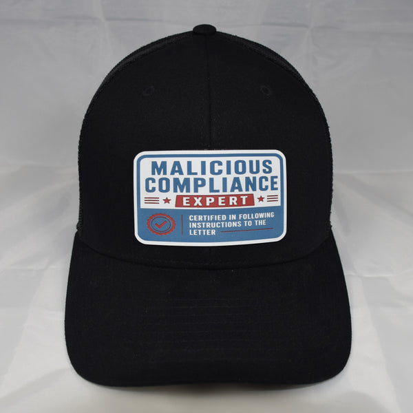 Malicious Compliance Mesh-Back Trucker Hat – Acrylic Patch