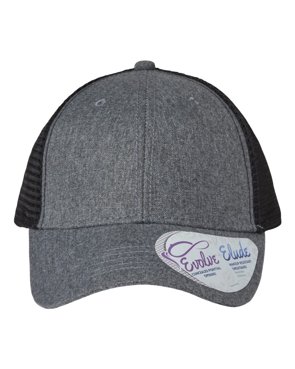 Women’s — Infinity Her Trucker — Heather Grey/Black blank hat